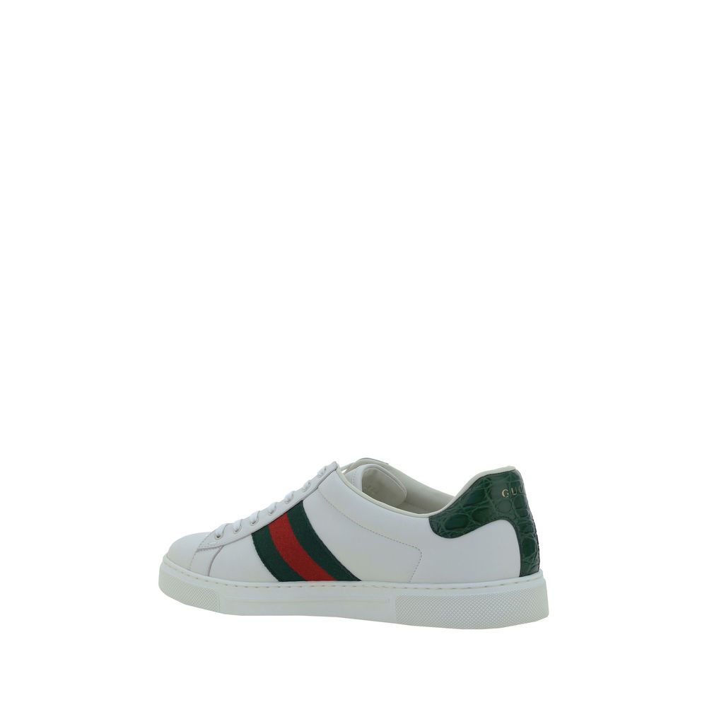 Gucci White Calf Leather Bos Taurus Low Top Sneakers - Luxury Boutique Co