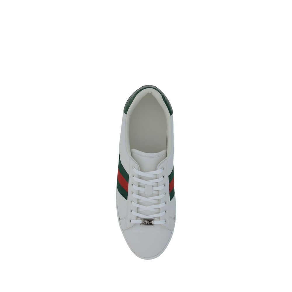 Gucci White Calf Leather Bos Taurus Low Top Sneakers - Luxury Boutique Co