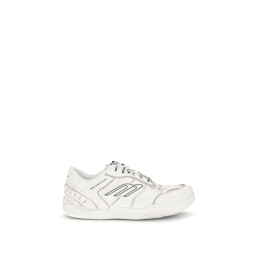Balenciaga White Calf Leather Bos Taurus Athletic Sneakers - Luxury Boutique Co