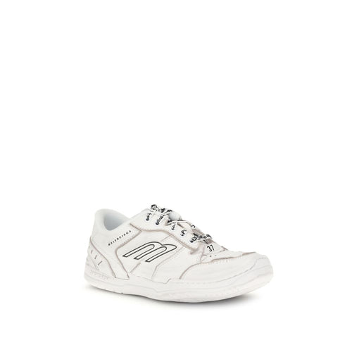Balenciaga White Calf Leather Bos Taurus Athletic Sneakers - Luxury Boutique Co