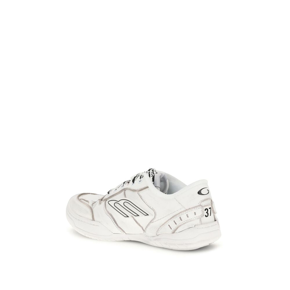 Balenciaga White Calf Leather Bos Taurus Athletic Sneakers - Luxury Boutique Co