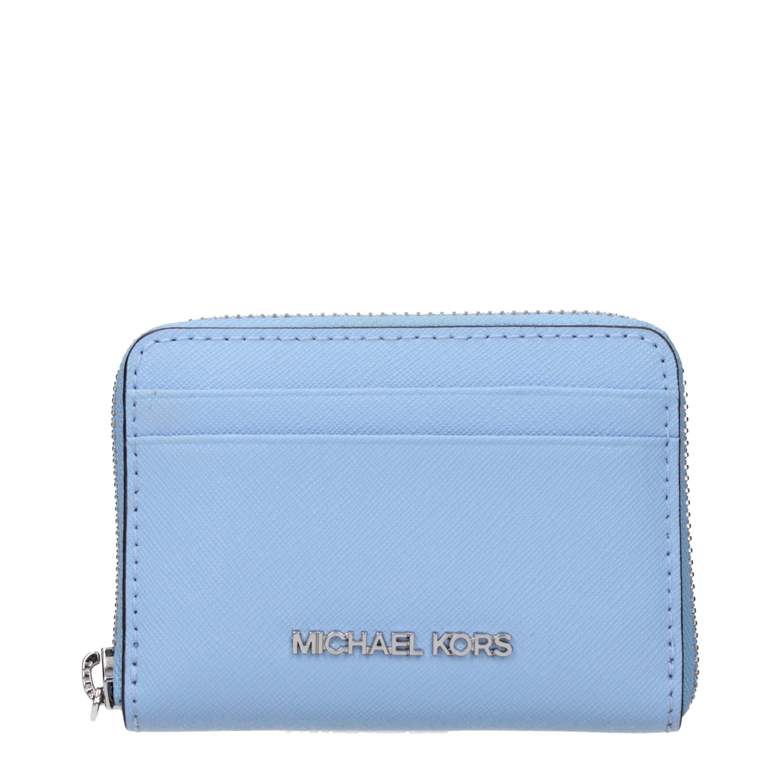 Michael Kors Light Blue Leather Cardholder - Luxury Boutique Co