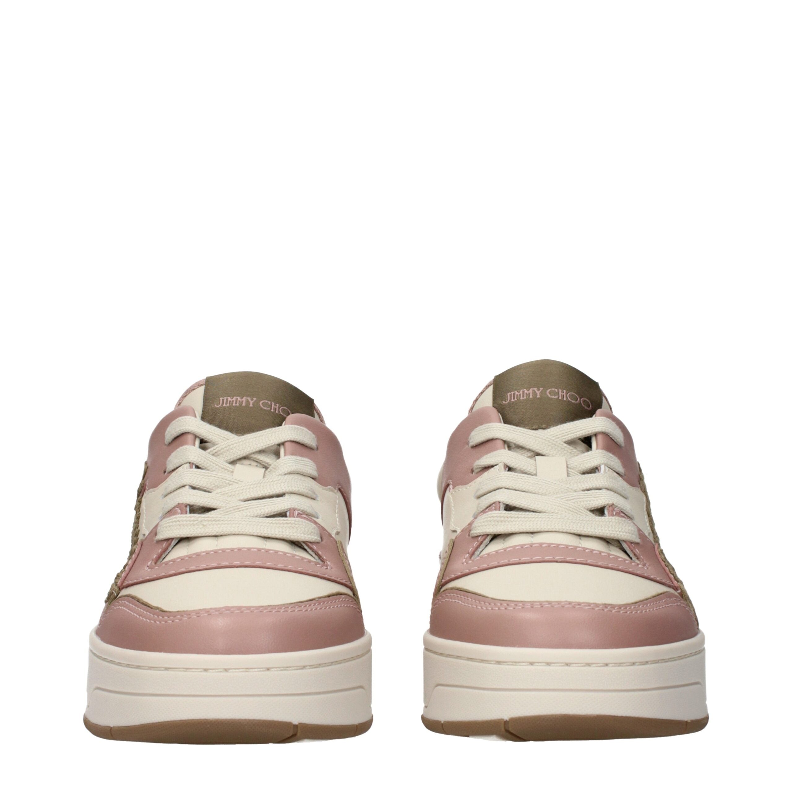 Jimmy Choo Pink Leather Low Top Sneakers - Luxury Boutique Co