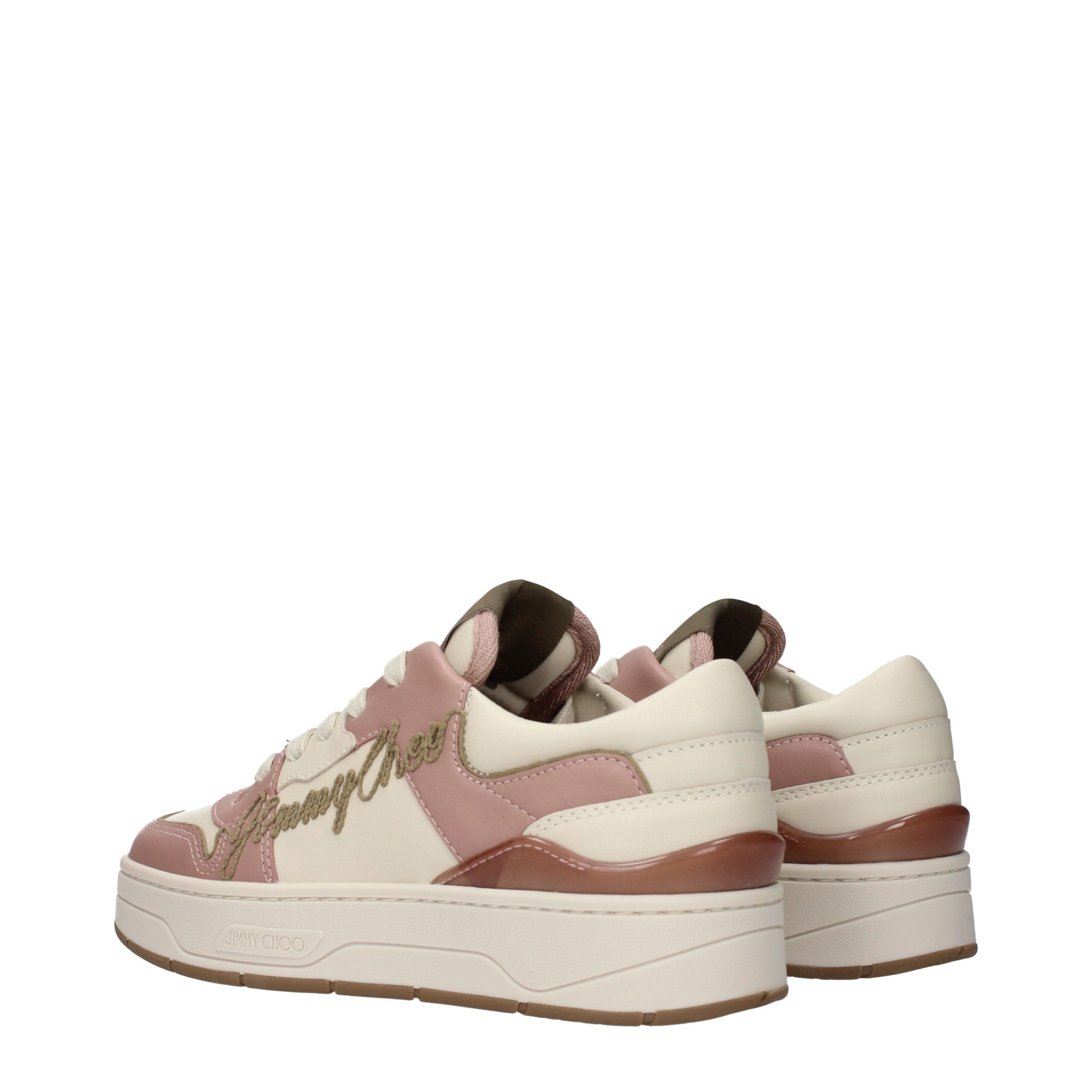 Jimmy Choo Pink Leather Low Top Sneakers - Luxury Boutique Co