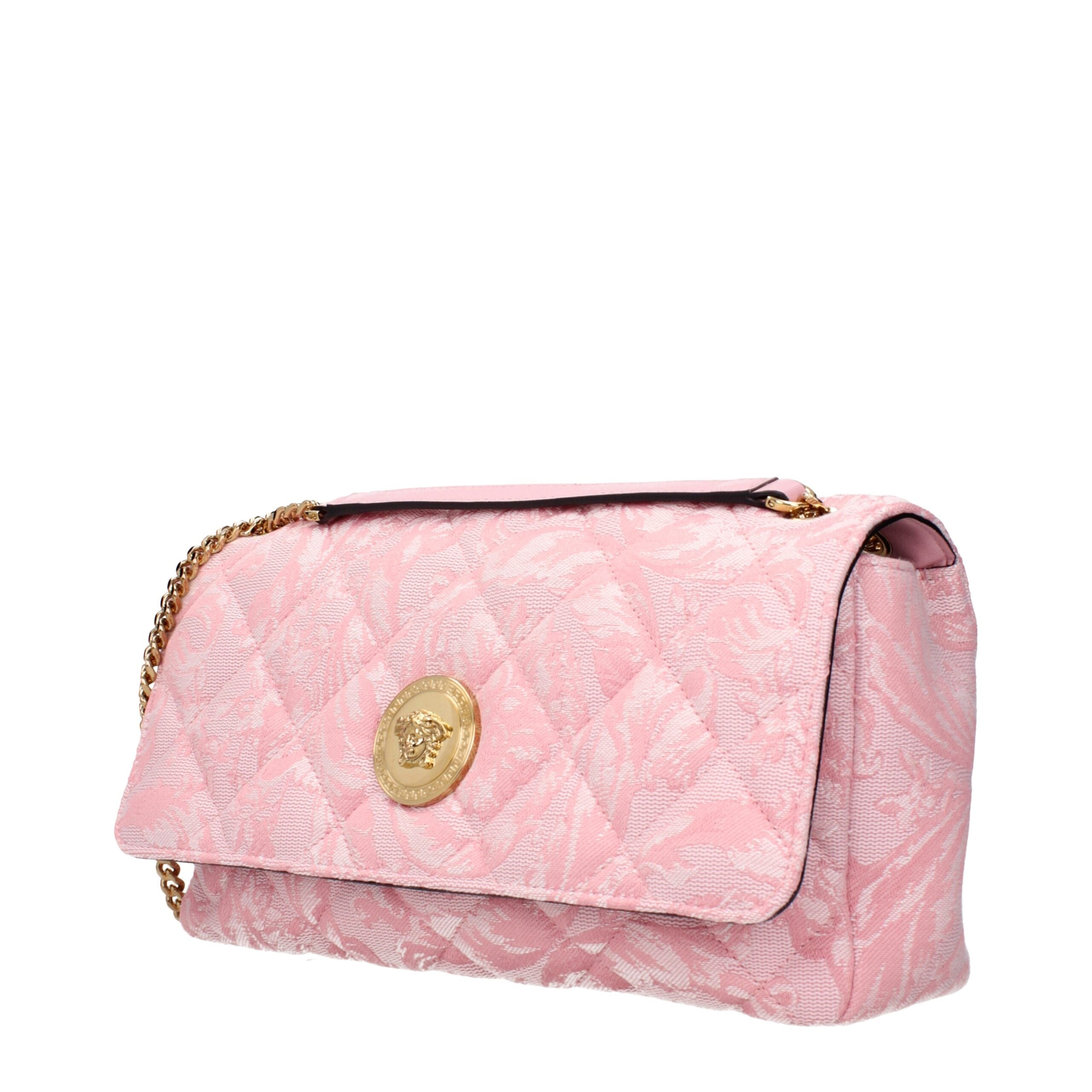 Versace Pink Fabric Shoulder Bag - Luxury Boutique Co