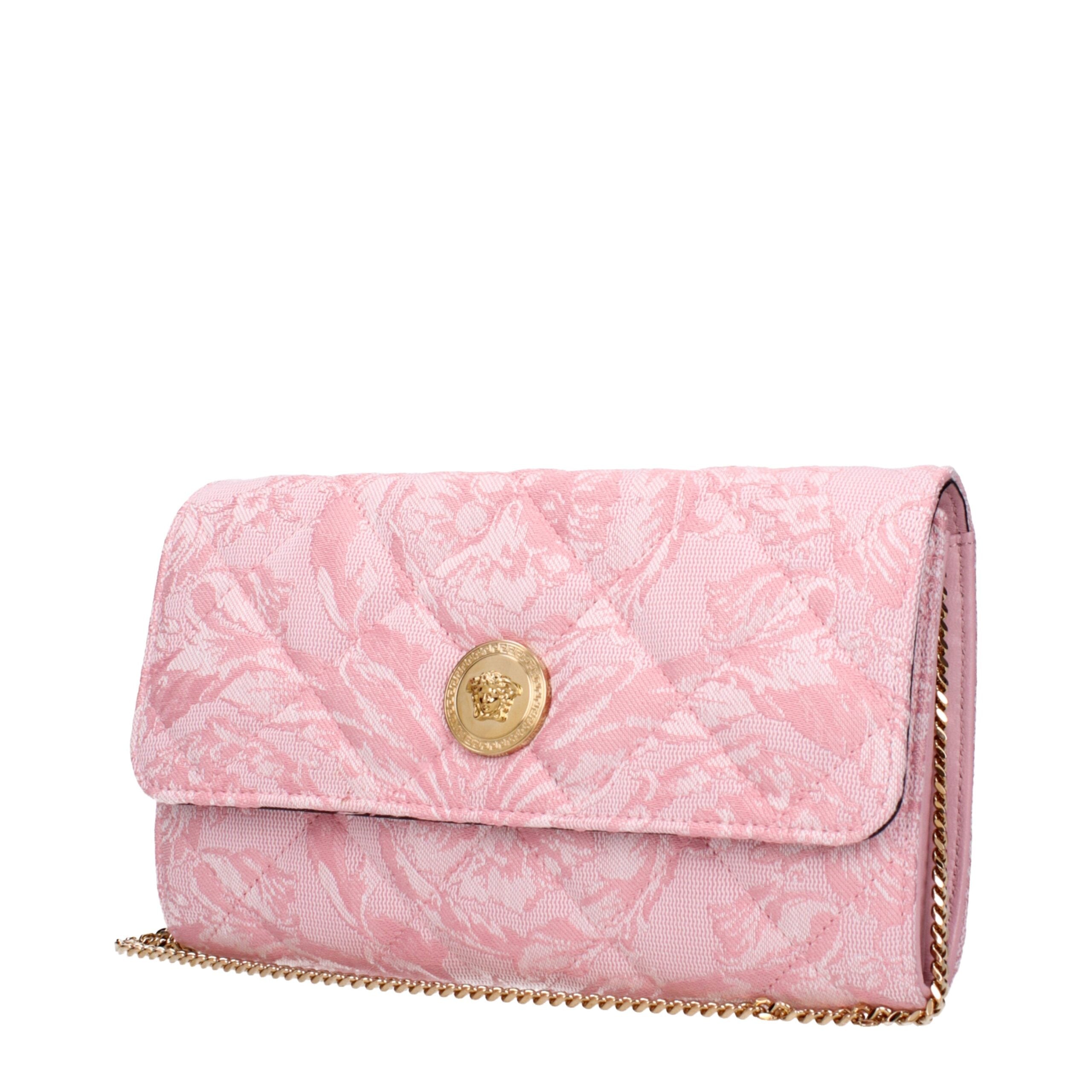 Versace Pink Fabric Clutch Bag - Luxury Boutique Co