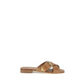 Prada Brown Calf Leather Bos Taurus Flat Sandals - Luxury Boutique Co