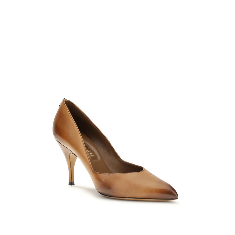 Miu Miu Beige Leather High Heel Pumps - Luxury Boutique Co