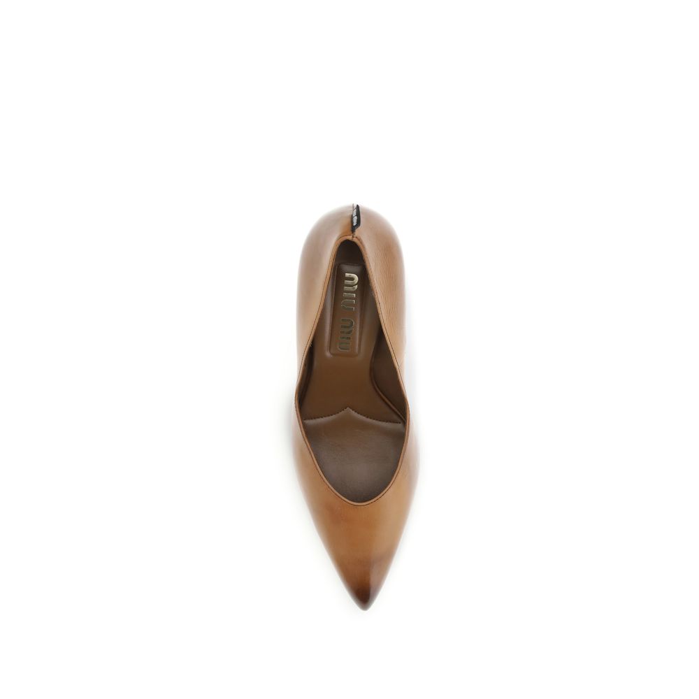 Miu Miu Beige Leather High Heel Pumps - Luxury Boutique Co