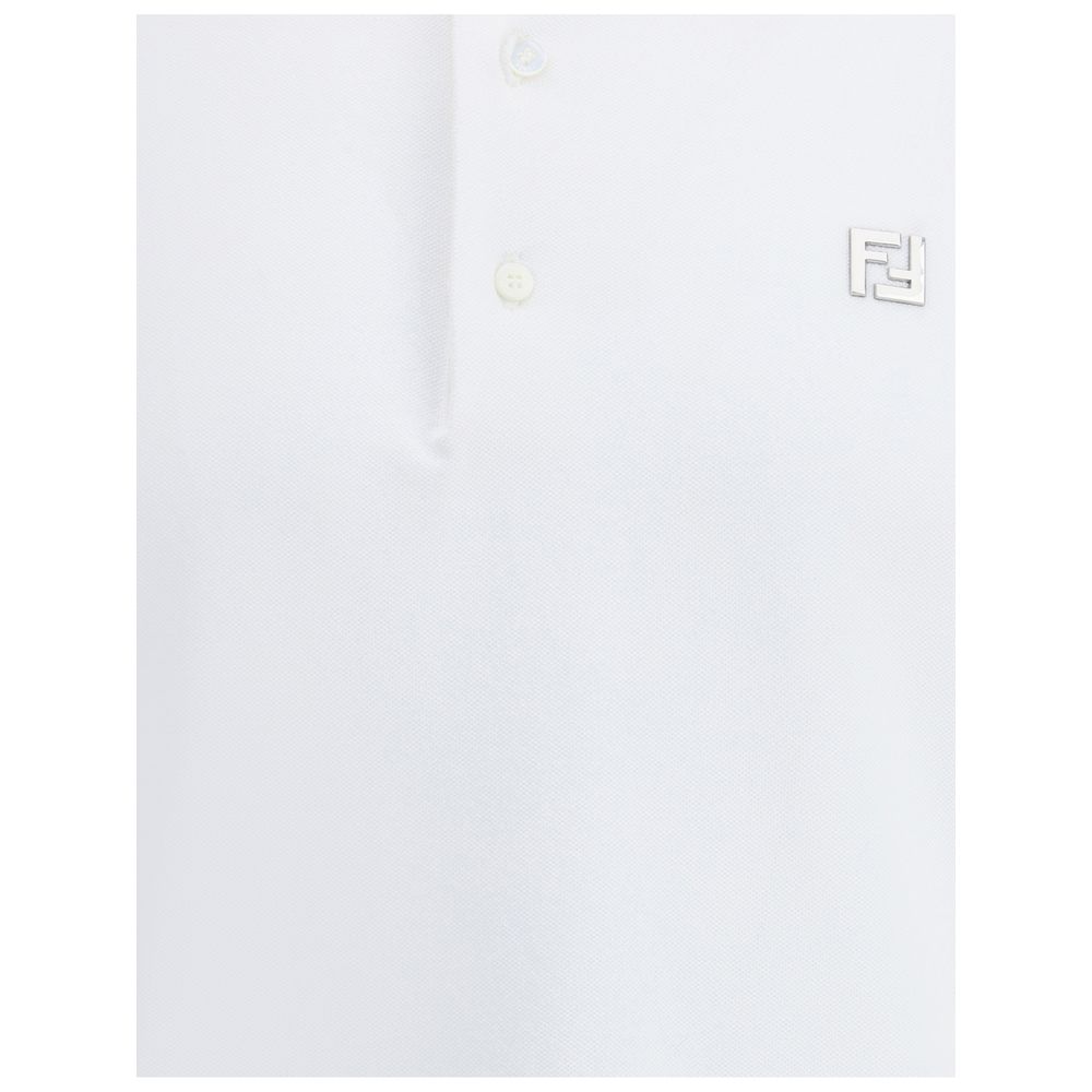 Fendi White Cotton Polo Shirt - Luxury Boutique Co