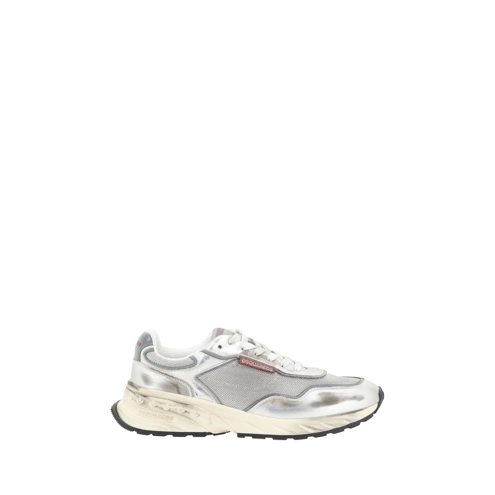 Dsquared² White Calf Leather Bos Taurus Athletic Sneakers - Luxury Boutique Co
