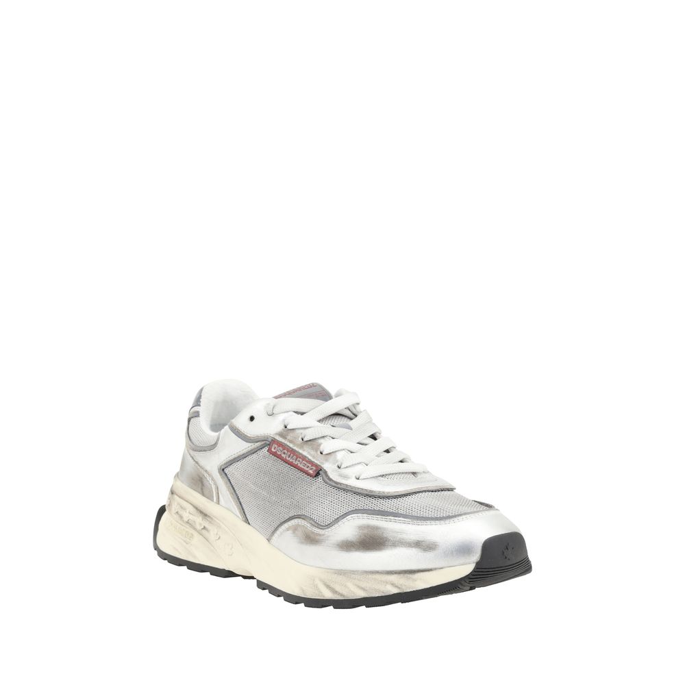 Dsquared² White Calf Leather Bos Taurus Athletic Sneakers - Luxury Boutique Co