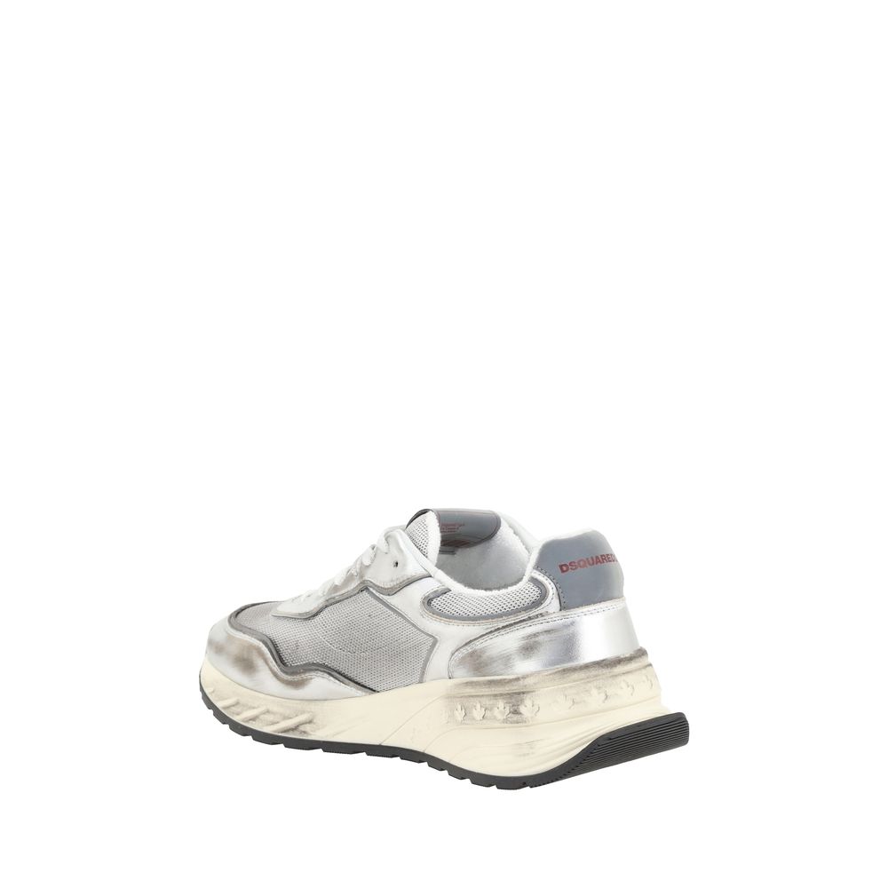 Dsquared² White Calf Leather Bos Taurus Athletic Sneakers - Luxury Boutique Co