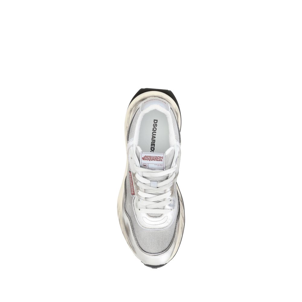 Dsquared² White Calf Leather Bos Taurus Athletic Sneakers - Luxury Boutique Co