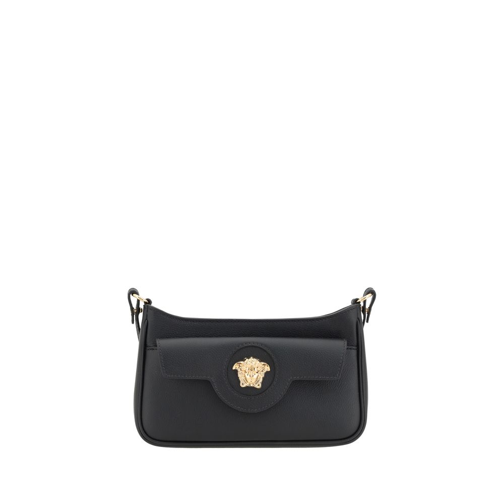 Versace Black Calf Leather Bos Taurus Shoulder Bag - Luxury Boutique Co