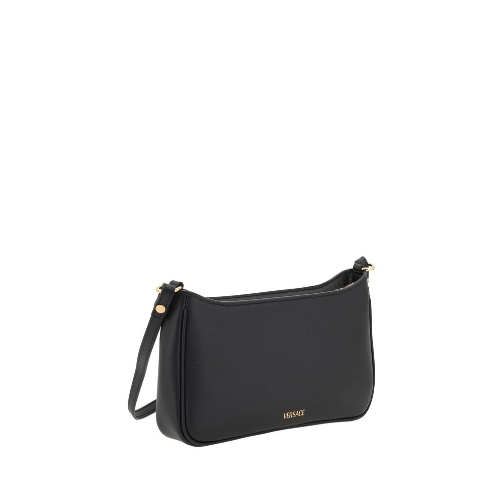 Versace Black Calf Leather Bos Taurus Shoulder Bag - Luxury Boutique Co