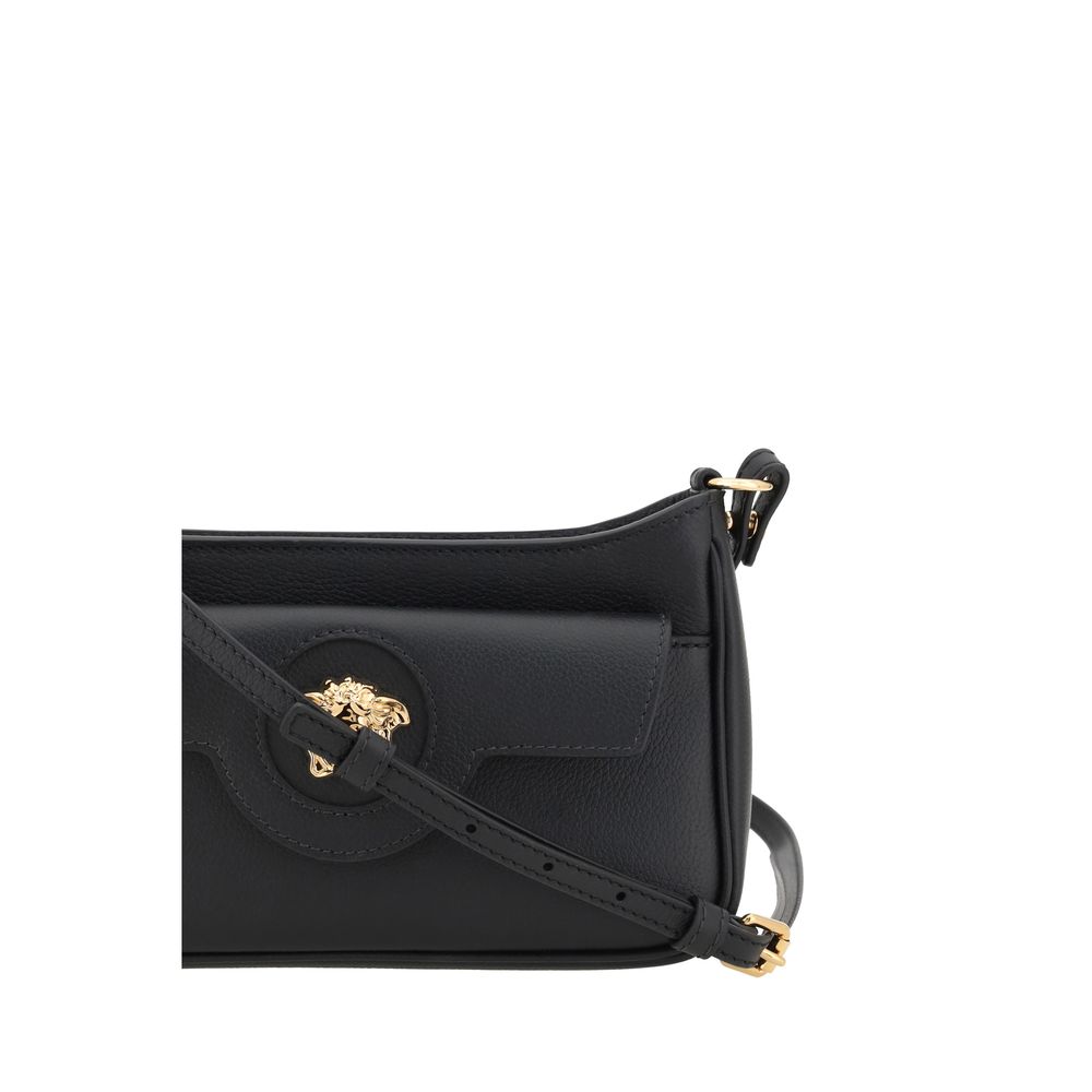 Versace Black Calf Leather Bos Taurus Shoulder Bag - Luxury Boutique Co