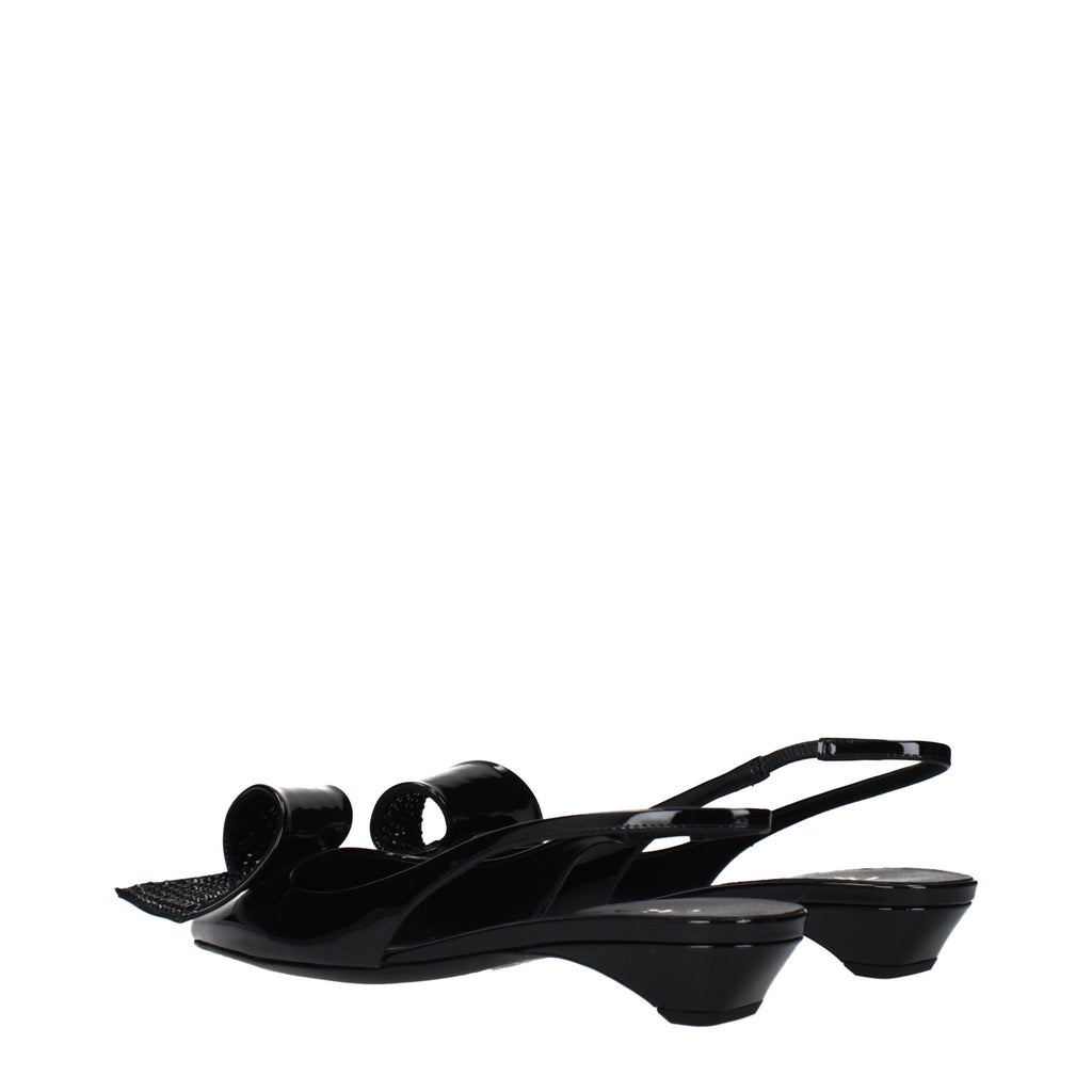 Prada Black Leather Flat Sandals - Luxury Boutique Co