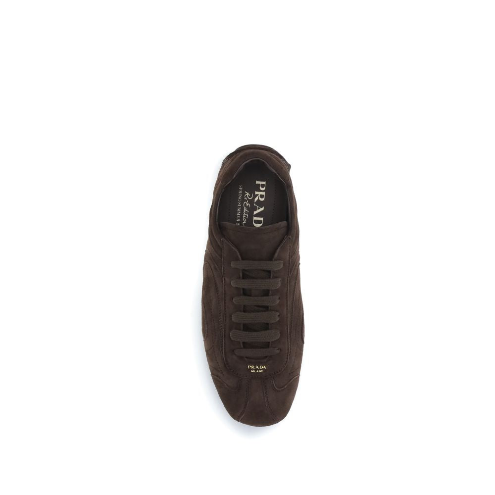 Prada Brown Lamb Ovis Aries Aries Athletic Sneakers