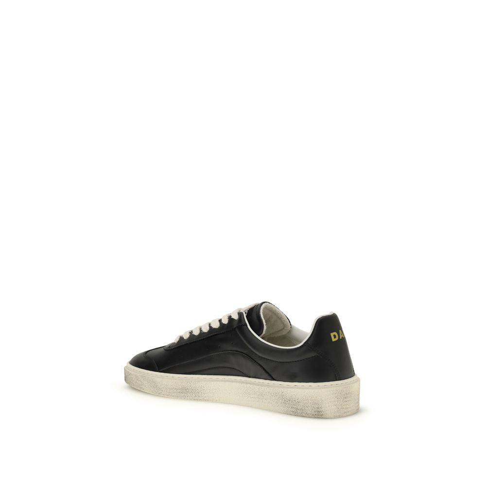 Dsquared² Black Calf Leather Bos Taurus Low Top Sneakers - Luxury Boutique Co